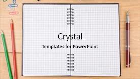  Presentation with notebook texture - Colorful slide deck enhanced with school accessories and checked notebook backdrop and a white colored foreground