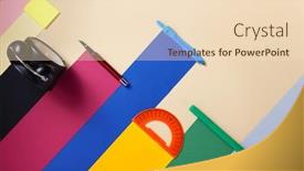  Presentation with accessories - Presentation design enhanced with school-accessories-and-office-supplies background and a lemonade colored foreground