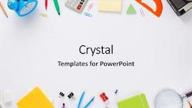  Presentation with stationary - Audience pleasing presentation consisting of school accessories and stationary supplies backdrop and a white colored foreground