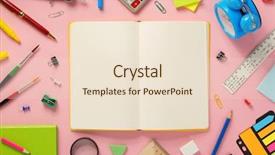  Presentation with math notebook for high school - Amazing slide deck having school accessories at abstract backdrop and a lemonade colored foreground