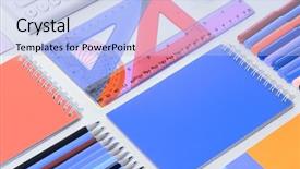  Presentation with japanese new year above view - Theme featuring school accessories on table view background and a  colored foreground