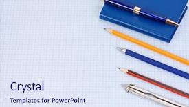  Presentation with school - PPT layouts enhanced with magnify glass blue grunge - school accessory at checked paper background and a sky blue colored foreground