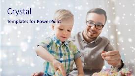  Presentation with school family - PPT layouts featuring school active kids - family childhood creativity activity background and a sky blue colored foreground