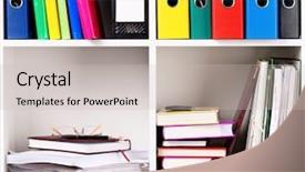  Presentation with school administration - Amazing presentation theme having school administration - file folders standing backdrop and a light gray colored foreground