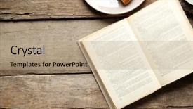  Presentation with school administration - Beautiful PPT theme featuring school administration - open book and snack backdrop and a coral colored foreground