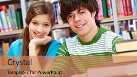  Presentation with nursing students - Slide set featuring school adolescent - portrait of positive students looking background and a coral colored foreground