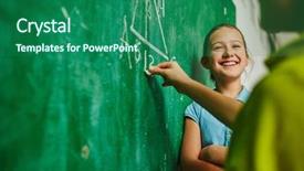  Presentation with task - Colorful PPT theme enhanced with school adolescent - successful schoolgirl looking at classmate backdrop and a  colored foreground