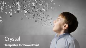  Presentation with letter - Colorful PPT layouts enhanced with school age and letter backdrop and a gray colored foreground