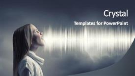  Presentation with voice - PPT theme consisting of school age and voice background and a tawny brown colored foreground