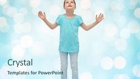  Presentation with blue lights - PPT layouts featuring school age children - childhood fashion fun and people background and a cool aqua colored foreground