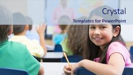  Presentation with elementary children - Audience pleasing presentation consisting of school age children - elementary pupil in geography class backdrop and a sky blue colored foreground