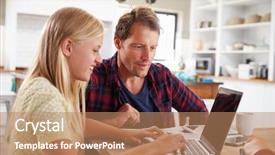  Presentation with daughter - Presentation design having school age children - father and daughter using laptop background and a coral colored foreground