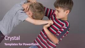  Presentation with big brothers - PPT theme featuring school age children - fight between brothers background and a violet colored foreground