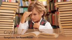  Presentation with children books - Slide deck having school-and-education-a-clever background and a coral colored foreground