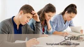  Presentation with school - Colorful presentation design enhanced with school and education concept - group backdrop and a mint green colored foreground