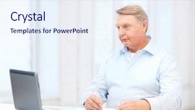  Presentation with home office - Presentation theme consisting of school and education concept - old background and a sky blue colored foreground