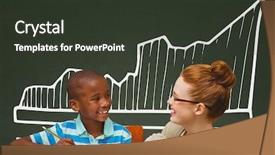  Presentation with teacher - Beautiful slide deck featuring school and education graph backdrop and a dark gray colored foreground