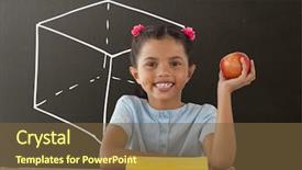  Presentation with school apple - Beautiful PPT theme featuring school and education graph backdrop and a tawny brown colored foreground