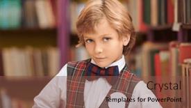  Presentation with children education - PPT theme having school-and-education-portrait background and a tawny brown colored foreground