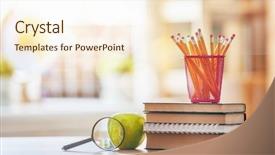  Presentation with school apple - Theme having school and happy time apple background and a cream colored foreground