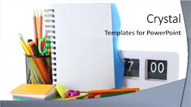  Presentation with stationary - Presentation consisting of school and office stationary isolated background and a white colored foreground