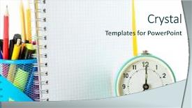  Presentation with stationary - Amazing presentation design having school and office stationary isolated backdrop and a sky blue colored foreground