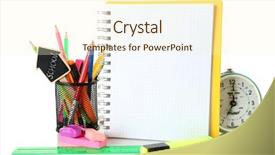  Presentation with stationary - Amazing slide deck having school and office stationary isolated backdrop and a cream colored foreground