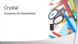  Presentation with top view of soybean - Amazing PPT layouts having school and office supplies top backdrop and a white colored foreground