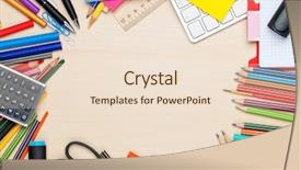  Presentation with border - PPT theme enhanced with school and office supplies background and a lemonade colored foreground