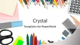  Presentation with tools - Colorful PPT layouts enhanced with school and office tools isolated backdrop and a  colored foreground