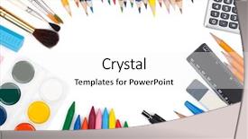  Presentation with tools - Slide set enhanced with school and office tools view background and a white colored foreground