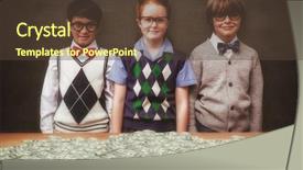  Presentation with blackboard - Theme having school animations - cute pupils against blackboard background and a tawny brown colored foreground