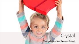  Presentation with gift - Beautiful presentation theme featuring school anniversary - gift of chocolates in heart backdrop and a lemonade colored foreground