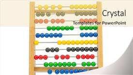  Presentation with school finance - Colorful presentation theme enhanced with school annual report - abacus with colorful beads symbolic backdrop and a blonde colored foreground
