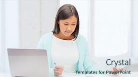  Presentation with technology and education - Cool new slide deck with school annual report - business education and technology concept backdrop and a sky blue colored foreground