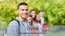  Presentation with assessment - Presentation theme featuring school assessment - outdoor portrait of a smiling background and a light blue colored foreground