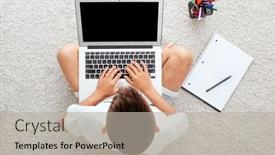  Presentation with home homeschooling - Colorful PPT layouts enhanced with school-at-home-through-online backdrop and a mint green colored foreground