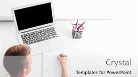  Presentation with home homeschooling - Theme consisting of school-at-home-through-online background and a white colored foreground