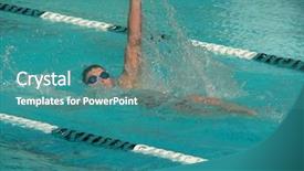  Presentation with swimmer - Theme having school athletics meeting - backstroke swimmer background and a  colored foreground