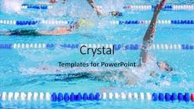 Presentation with race - Theme enhanced with school athletics meeting - backstroke swimmers in a race background and a light blue colored foreground