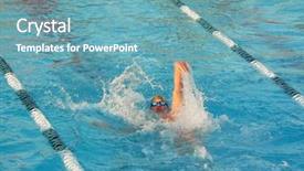  Presentation with swim boy - PPT theme with school athletics meeting - boys swim competition background and a  colored foreground
