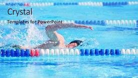  Presentation with athletics - Slides enhanced with school athletics meeting - freestyle swimmer in a race background and a  colored foreground