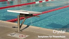  Presentation with swimming pool - Beautiful slide set featuring school athletics meeting - swimming pool backdrop and a  colored foreground