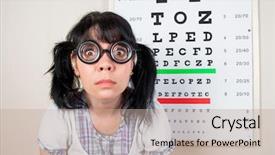  Presentation with doctor office - Cool new presentation with school attendance - funny woman wearing spectacles backdrop and a mint green colored foreground