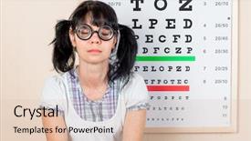  Presentation with doctor office - Presentation enhanced with school attendance - funny woman wearing spectacles background and a  colored foreground