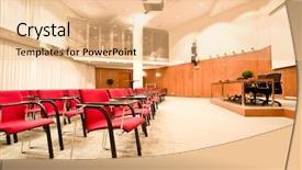  Presentation with school attendance - Colorful slides enhanced with school attendance - red chairs rows in conference backdrop and a lemonade colored foreground