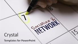  Presentation with school attendance - Slide set featuring school attendance - socialize network background and a sky blue colored foreground