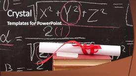  Presentation with diploma - Slides with school awards - chalkboard with a diploma background and a dark gray colored foreground