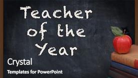  Presentation with awards - Amazing PPT theme having school awards - teacher of the year written backdrop and a dark gray colored foreground