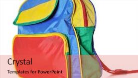  Presentation with back school - Slide deck consisting of school back pack background and a  colored foreground